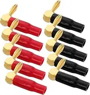 QUMIIRITY Banana Plug Connector Set 10pcs Right Angle Banana Plugs Dual Screw Locking Design for Speakers and Amplifiers