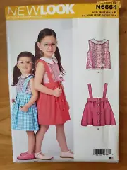 New Look N6664 Suspender Skirt, Blouse w Peter Pan Collar Sz 1/2-8