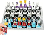 Wooden Chess Set | Cartoon Wooden Doll Chess Set | Travel Portable Chess Game Sets, Parent-Child Interactive Board Game, Beginner Chess Set for