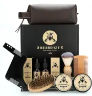 Beard Kit Gifts for Men, 9 Pcs Beard Care Grooming Kit, Beard Growth Kit Uniq...