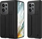 Compatible with OPPO Find N2 Screen Protector Case, Full Body Protective Case with Adjustable Kickstand+Finger Strap Handheld Design Shockproof Flip Slim Phone Case Drop Shockproof Protective Cover(Bl
