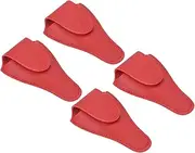 uxcell 4.5"x2.6" Embroidery Scissors Sheath, 4 Pack PU Leather Nail Cuticle Scissor Cover Small Pointed Nippers Scissors Protective Case, Red
