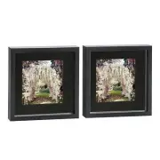 2x Black 10" x 10" 3D Box Photo Frames Black 6" x 6" Mount Craft Shadow Picture