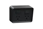 Clipsal Iconic Outdoor Double Weatherproof Powerpoint Black | O3025-BK