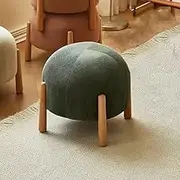 Small Foot Stool Ottoman Round Footstool Shoe Changing Stool Vanity Chair Stool Sofa Footstool for Living Room Bedroom Entrance (48.5 * 48.5 * 38.5cm, D)