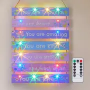 Girls Room D�cor for Teen Girls Boys with LED Light Nursery Wall Decor for Bedro