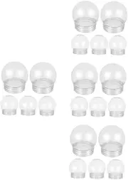 Cabilock 4sets DIY Plastic Christmas Snow Globe Kit Fillable Craft for Boys and Girls Unique Decorations Plastic Globe Container Snow for Christmas Decorations 5pcs*4