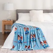 [Berkshire Blanket] Lovely -Themed Kids Throw Made with Signature VelvetLoft® Fabric,Pet-Friendly and Cozy Throw,50 in x 60 in,Beep Beep Beep Truck Blue