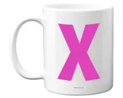 Personalised Alphabet Pink Initial Mug X Mug Gifts Mothers Day Birthday Gift Mum