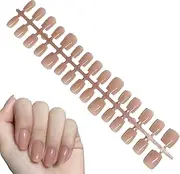 Press On Nails Short Square - Exquisite Glossy Fake Nails Short | Press-On Nails, Simple Artificial Nails In Multiple Sizes, Easy to Stick and