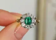 1.80 Ct Octagon Natural Emerald Proposal Diamond Women Ring 14K solid white gold