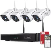 Wireless Security Camera System,Firstrend 5MP Security System Wireless with 4 CC