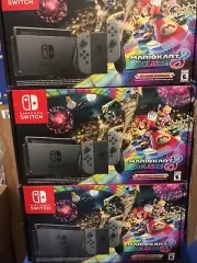 Nintendo Switch console with Mario Kart 8 Deluxe Gray Joy-Con instock ship fast