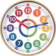 Kids Learning Wall Clock - Silent Analogue 10 Inch Teaching Clock for Classrooms and Children's Bedrooms - Makes Telling Time Easy for Kids
