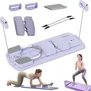 Ab Roller Exercise Board for Home Workout Equipment, Multifunctional Abdominal Board Pilates Board Pilates Reformer Set Thigh Master Push-up Stand Purple