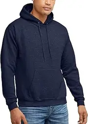 [Hanes] Men's Hooded Sweatshirt, EcoSmart Cotton-Blend Plush Fleece Pullover Hoodie