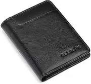 [SENDEFN] Men's Leather Wallet with RFID Protection - Men's Wallet Landscape Format - 7 Compartments for Credit Cards - Wallet Includes Gift Box