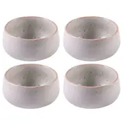 4x Ladelle Nestle Dip Snacks/Sauce/Tapas 11x5.5cm Round Stoneware Bowl Dish WHT