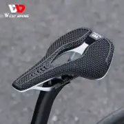 WEST BIKING 3D Printed Short Nose Bicycle Saddle Carbon Fiber Bike Saddle White