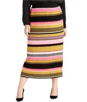 Rachel Roy Womens Pull-On Midi Skirt