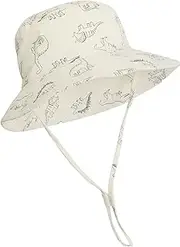 [Sea Zaela] Baby Sun Hat Toddler Bucket Hats Summer Sun Protective Kids Beach Hats Wide Brim Outdoor Camping Hat for Boys Girls, B Grey, 0-6 Months