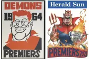1964 and 2021 Melbourne Demons Premiers Weg Mark Knight poster Premiership