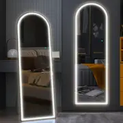 Full Length Mirror with LED Lights: 160 X 50Cm Arch Glass Floor Mirror Standing