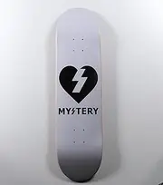 Mystery Skateboard White Heart 8.00 inch Mystery Skateboard White Heart Deck Imported from USA