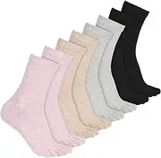 [Bencailor] 4 Pair Women Five Toe Socks Cotton Toe Socks Athletic Running Long Split Toe Women's Cotton Socks
