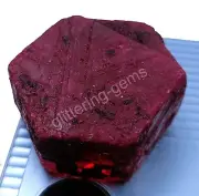 288.70 CT Natural Red Ruby Chakri Uncut Rough Dyed Certified Loose Gemstone M25