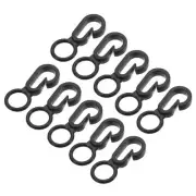 Plastic Snap Clip Hooks Buckle Tent Hook for 8mm Diameter Rope Black 20 pcs