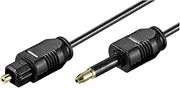 goobay 51225 Toslink Optical Digital Audio Connection Cable 3.5 mm Mini Toslink Plug > Toslink Plug Diameter 2.2 mm Black 2 Metres