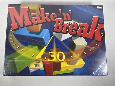 Ravensburger MAKE 'N' BREAK Board Game Fun Block Building 2004 Brand NEW-vtg