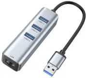 USB 3.0 to Ethernet Adapter,3-Port USB 3.0 Hub with RJ45 10/100/1000 Gigabit ...