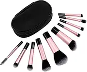 VALICLUD 10 Pcs Mini Makeup Brush for Travel Portable Travel Brushes with Pouch Soft Bristles for Comfortable Application for
