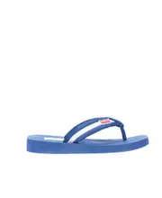 Kenzo Logo-Patch Striped Slip-On Flip Flops 40,42 Blue