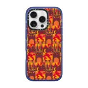 iPhone 16 Pro Impact Case MagSafe Compatible Geometric Bonfire Pattern