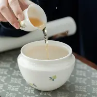 在飛比找Yahoo奇摩拍賣-7-11運費0元優惠優惠-茶藝師 器合堂手繪陶瓷建水茶洗茶渣缸家用中式儲水盂杯洗功夫茶
