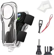 Waterproof Case for Insta360 One RS 1-Inch 360 Edition,Underwater Diving Protective Housing 40M with Invisible base-12 pcs Anti Fog Slice Accessories