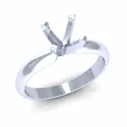 Platinum Solitaire Engagement Ring Setting For Women Princess Cut 4-Prong