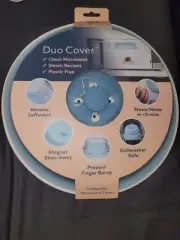 Duo Cover 2.0 | 3-in-1: Collapsible Magnetic Microwave Cover. Safely Grab Hot |