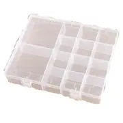 4PC Plastic Organizer Container Storage Box 14 Slots Adjustable Divider Removable Grid Compartment for Jewelry Earring Fishing Hook Small Accessories