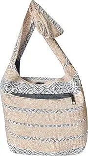 [Land of Simple Treasures] Small Aztec Messenger Bag - Handmade Woven Hippie Hobo Shoulder Handbag - Ikat Tribal Sling Purse for Women