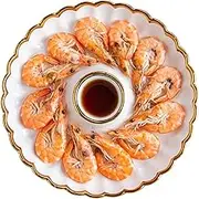 LIFKOME Serving Dish Sushi Serving Boat Round Dumpling Plate Sushi Mat Chips and Dip Snack Plate Soy Sauce Plates Dishes Large Fruit Bowl Serving Plate Dish Pan Clear Black Bowl Ceramics