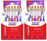 12 Colgate ZigZag Toothbrush Antibacterial Brush Soft Bristles Lot of 12 - FreeS