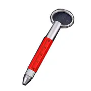 6 in 1 Retro Metal Multifunction Mini Ballpoint Pen Capacitive Touch Screen Stylus Drawing Pen with Scale RED COLOR