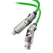 [4in1] ZUSLAB 240W Fast Charging Type C Cable for Samsung Galaxy Z Fold 5 4 3 Z Flip 5 4 3 PVC Braided Type-C Charger Cord 1.5M - Green
