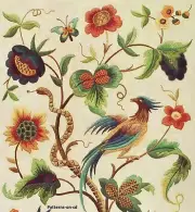 Jacobean hand Embroidery Designs for floss thread embroidery how to manual on CD