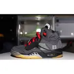 情侶款 OFF-WHITE X AIR JORDAN 5 黑銀 黑蟬翼 聯名 CT8480-001 籃球鞋