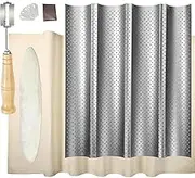 XUANZHI French Bread Baking Pan with Professional Proofing Cloth, 4 Loaves Baguette Bread Pan Long Sourdough Bread Baking Tray Perforated French Bread Pan for Professional Home,Bread Scraper (5 PCS)